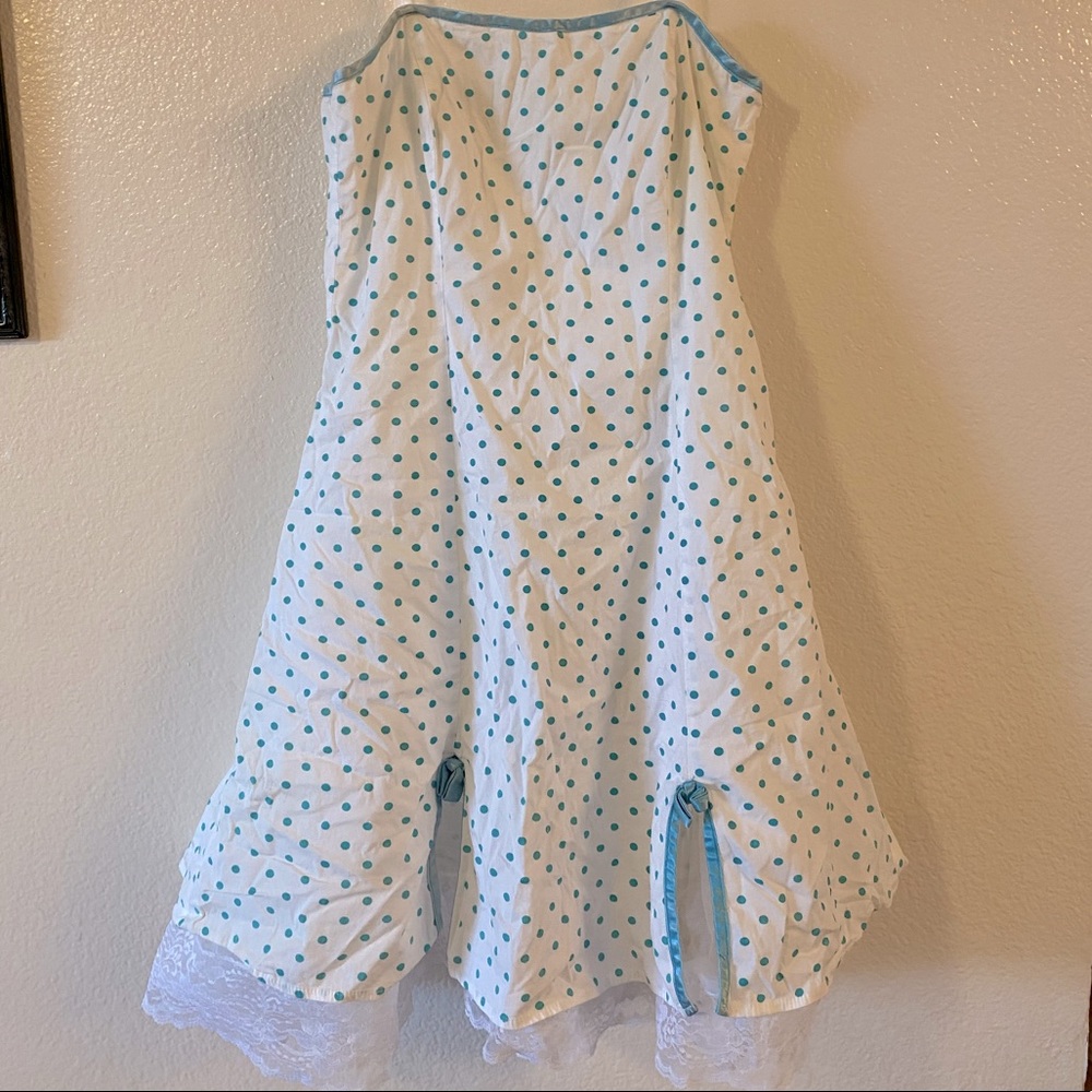 Cute strapless polka dot dress
